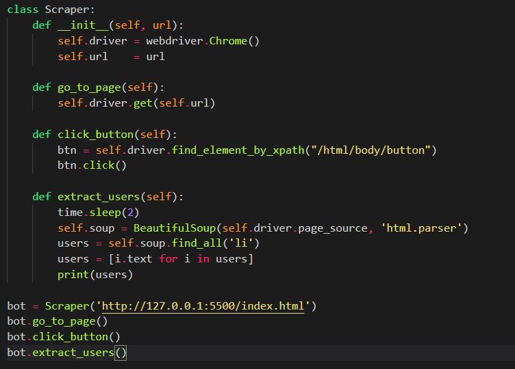 some Python code demonstrating how to use Selenium